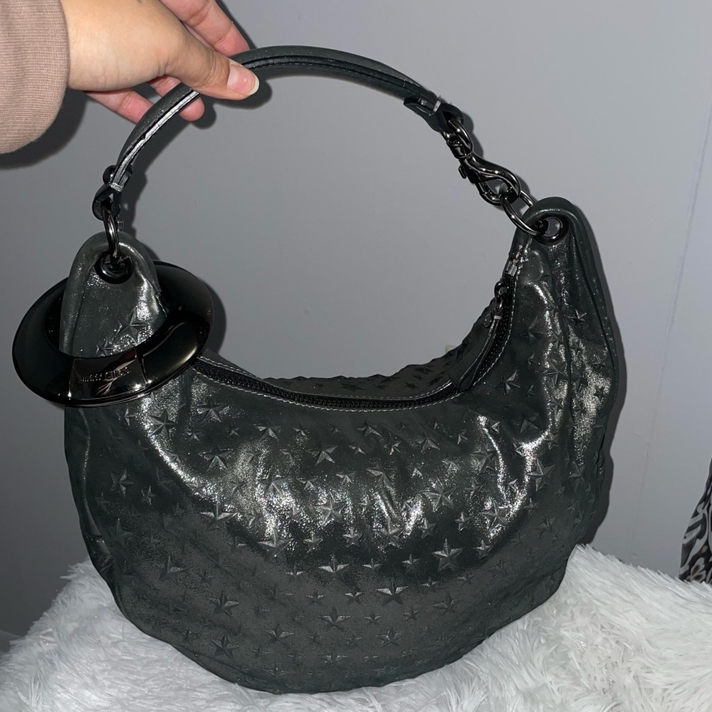 Jimmy Choo Black Star-Embossed Hobo Bag